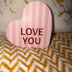 Valentines Day Pink Striped Heart Decor